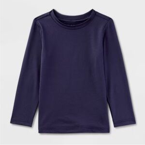 Toddler Long Sleeve Solid Rash Guard Top - Cat & Jack Dark Blue
